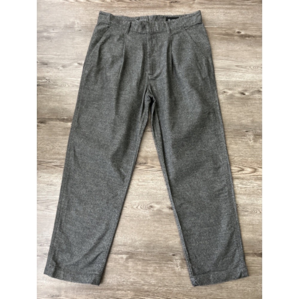 AG Adriano Goldschmied Dane Pleated Trouser Mens 32x28 Grey Flannel Relaxed Fit